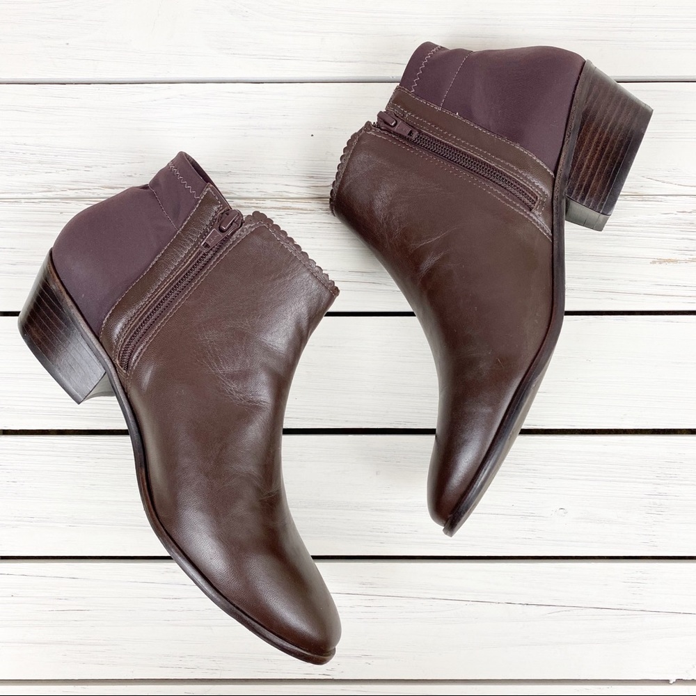 Jack Rogers Bailee Brown Leather Ankle Boots 9.5 - Picture 5 of 8